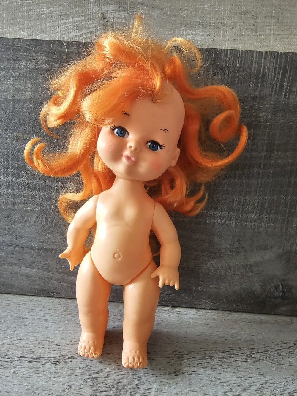 9” Vintage Playmates Hong Kong Doll Red Hair Blue Eyes Rare Baby Doll